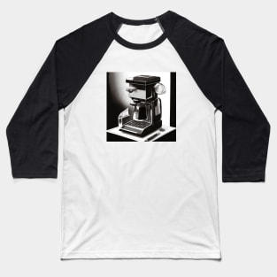 Coffee Monochrome Pointillism Brunch Machine Baseball T-Shirt